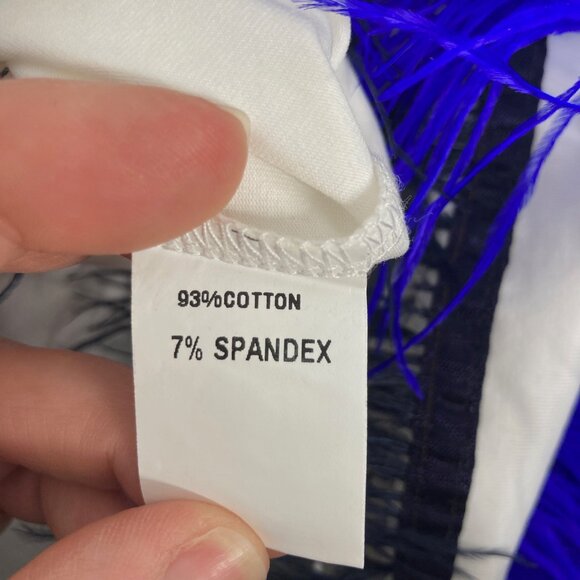 Queen of Sparkles Dress Medium White Red Blue Feathers Patriotic USA Party Fun - Picture 7 of 8